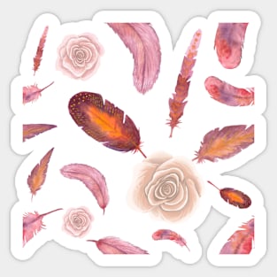 Feathers'n Roses Sticker